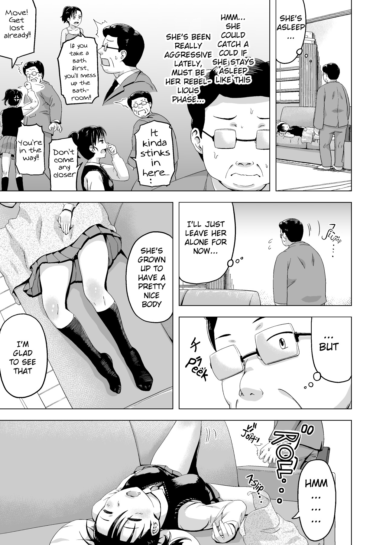Hentai Manga Comic-A Story About a Father Who Assaults His Rebellious Daughter While She's Taking a Nap-Read-6